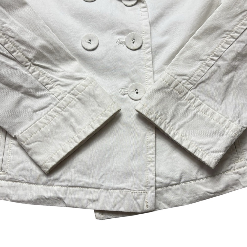 NILI LOTAN Cropped Cotton Ira Jacket Size 2 PFD Condensed 3/4 Sleeve Eggshell - Picture 2 of 13